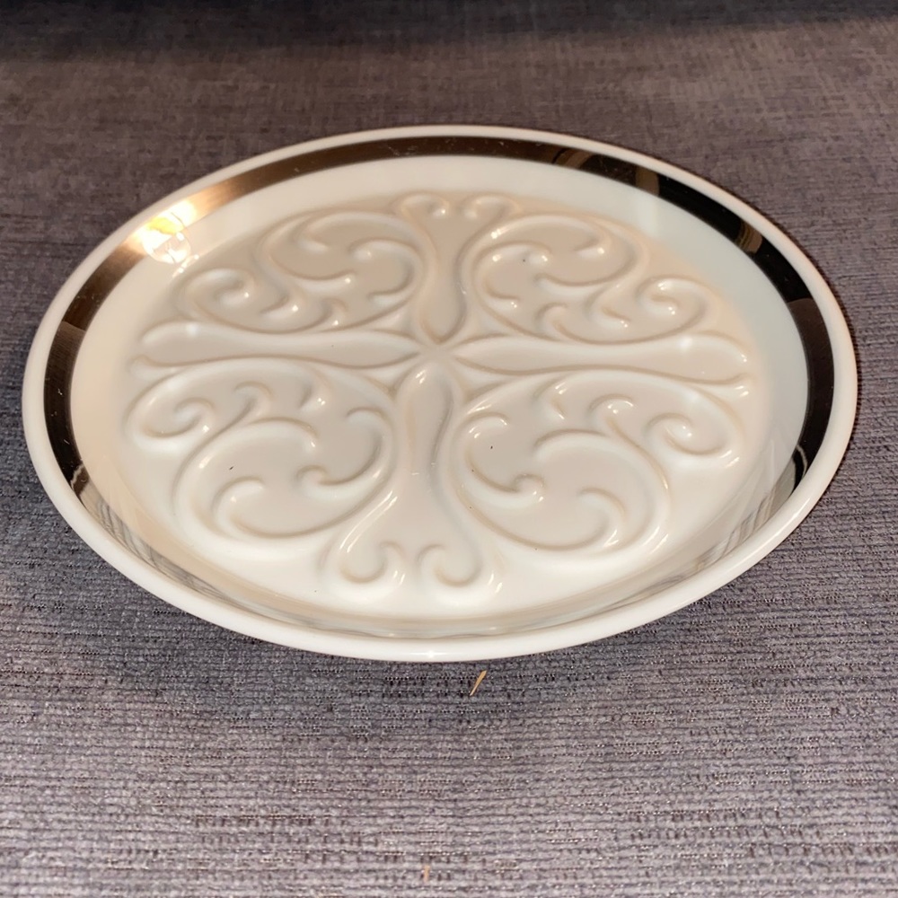 Vintage Lenox Seville Ivory with Platinum Wine Bottle Coaster Made in USA - Picture 2 of 5